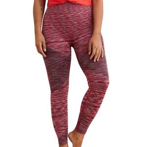 Aerie Move High Rise Seamless Red Space Dye Leggings, size XL